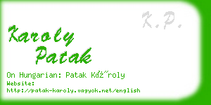 karoly patak business card